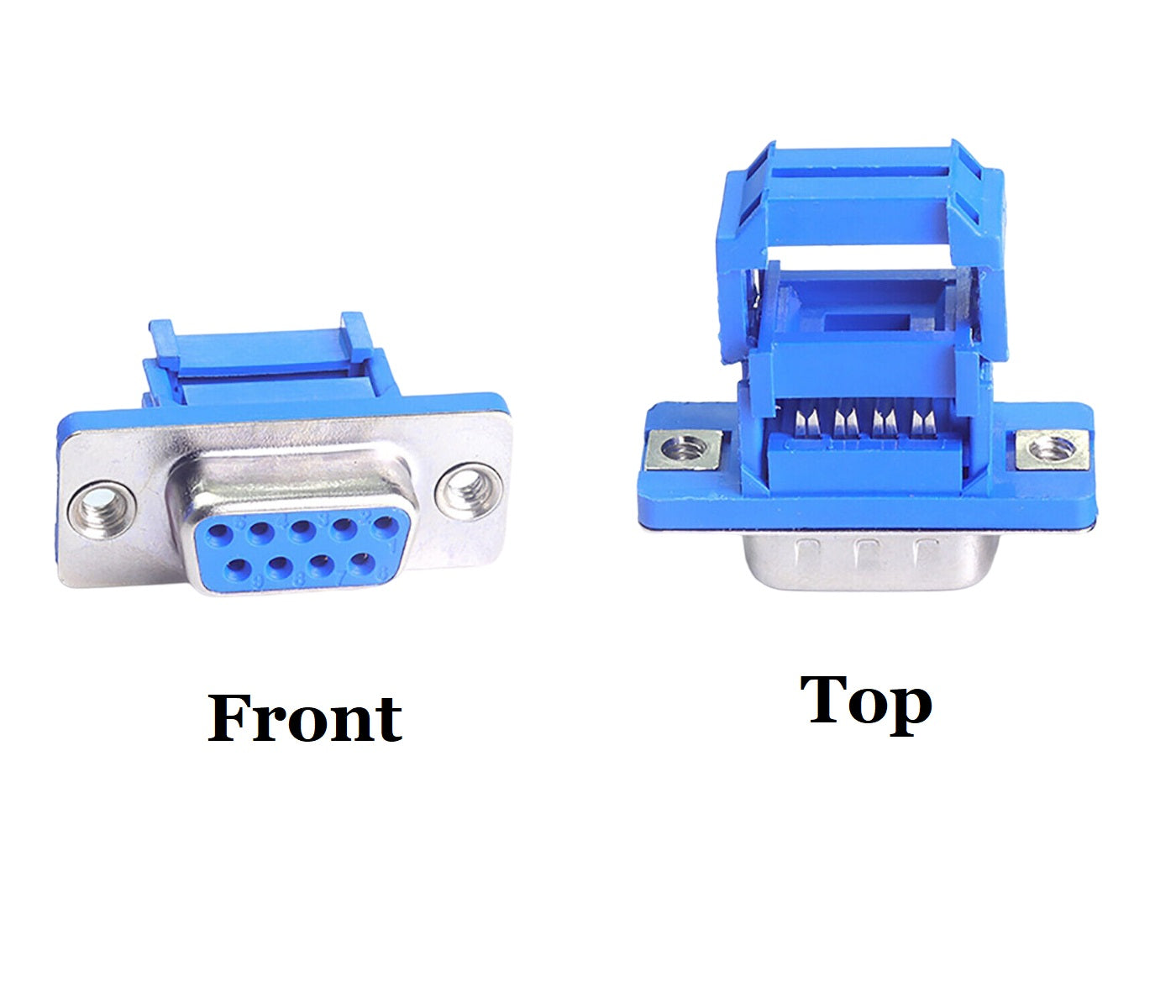 DB9 Female IDC Metal Shell Connector for Serial RS 232 | 9 Pin DE9 Connector | 6 Pack | Perfect for Computer Networking, Industrial Automation & DIY Electronics Projects