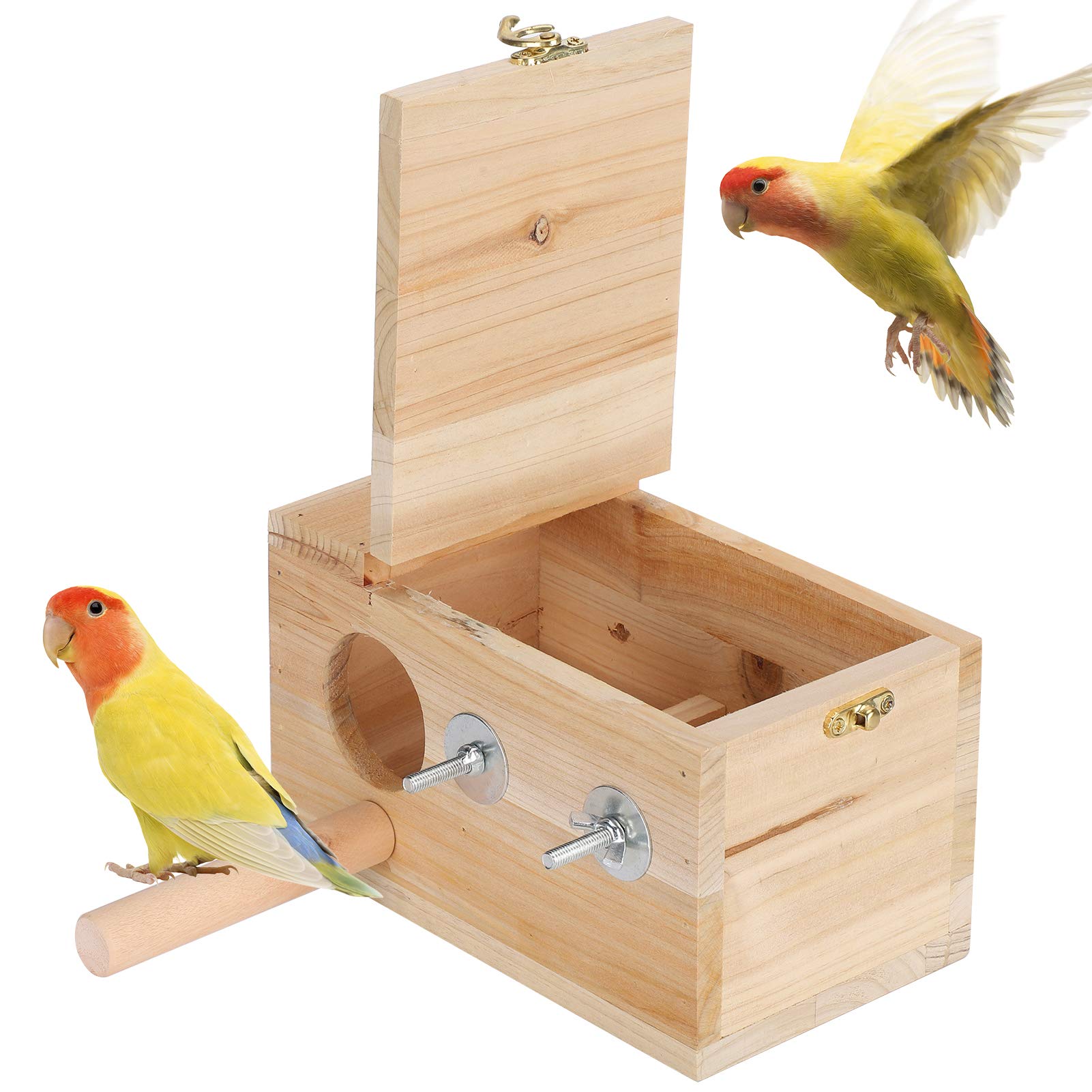 Wooden Bird Breeding Box - Parrot & Small Animal Nesting House for Parrots, Squirrels, Guinea Pigs | Warm & Cozy Incubator Cage for Breeding, Perfect for Aviaries, Pet Homes & Outdoor Use