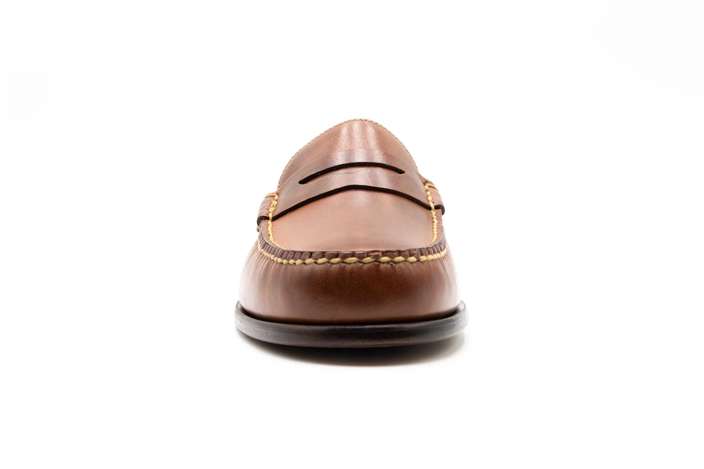 Martin Dingman Old Row Brown Penny Loafers - Classic Men's Leather Slip-On Shoes for Business, Casual & Office Wear