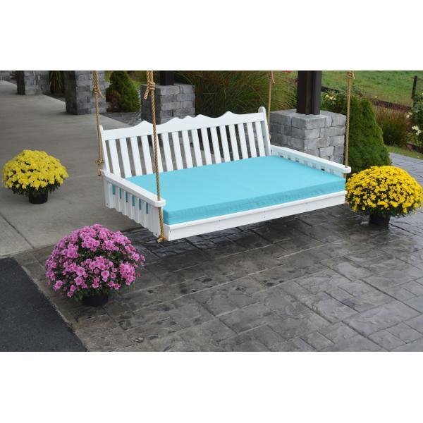 Poly Royal English Swing Bed - Outdoor Patio Hanging Swing Chair with Stand, Perfect for Garden, Porch, and Backyard Relaxation
