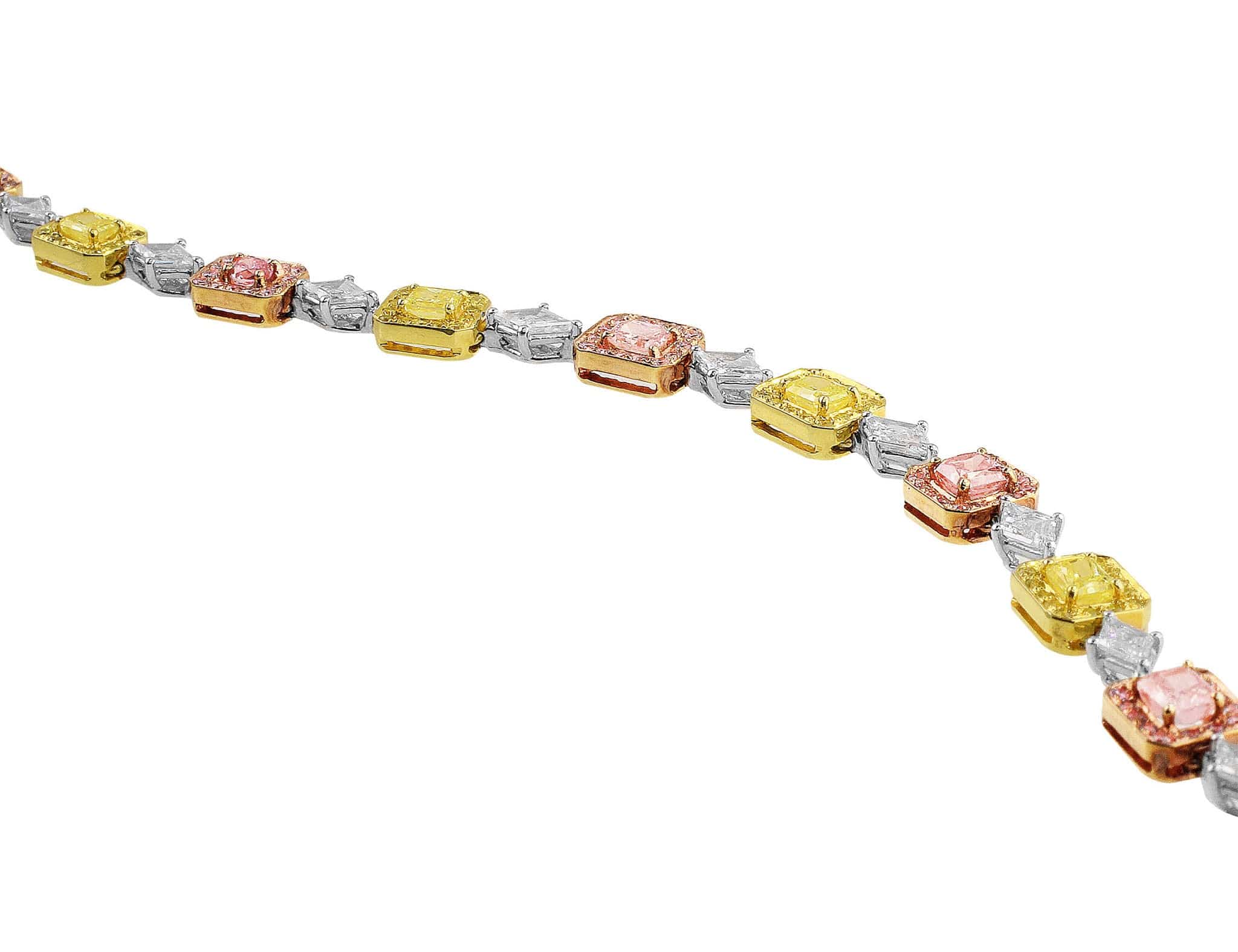 18K Gold Platinum Radiant Colored Diamond Bracelet for Women - Elegant Tennis Bracelet with Genuine Diamonds - Perfect for Weddings, Anniversaries & Special Occasions