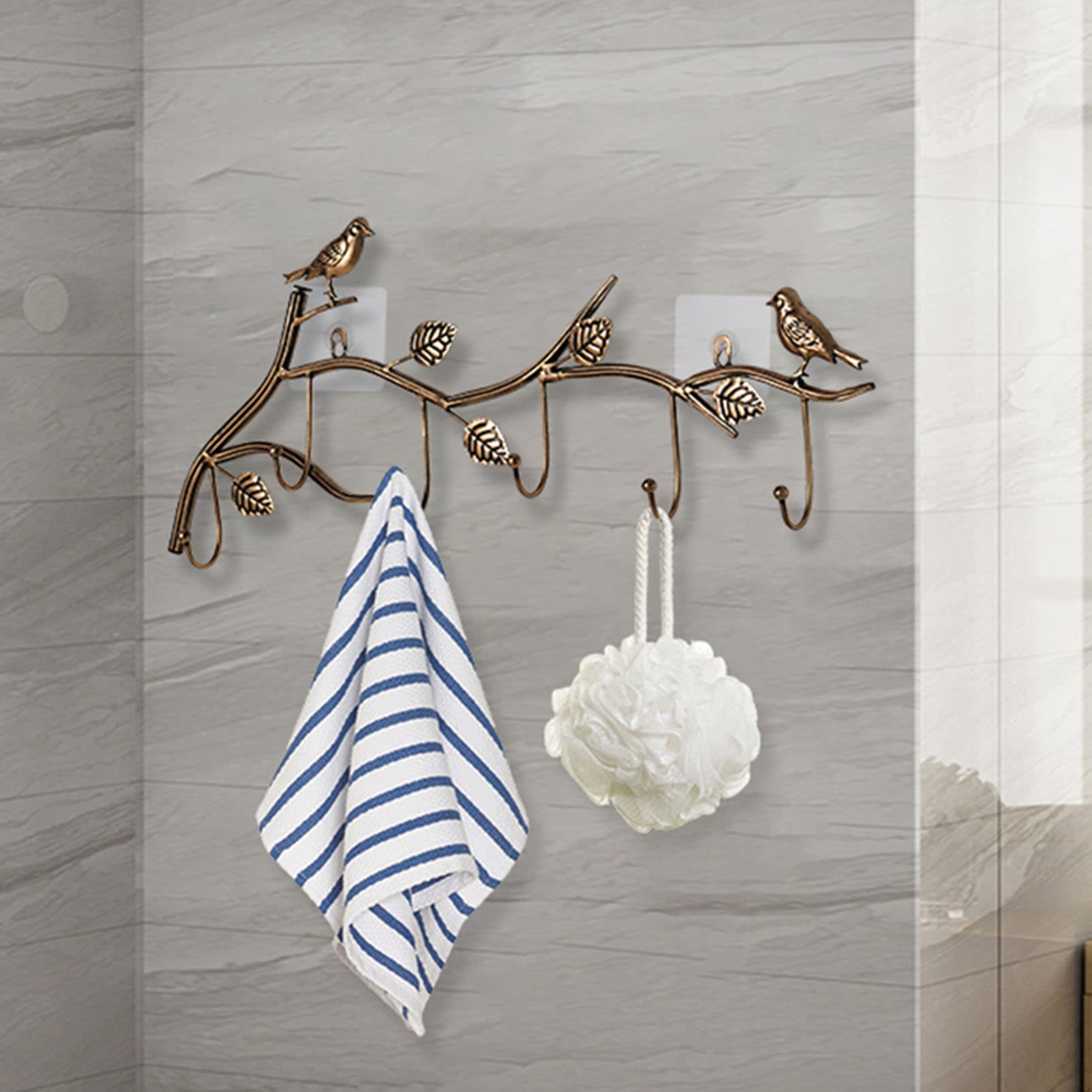 Wall Mounted Entryway Key Holder & Coat Hook Rail - Modern Decorative Bathroom Towel Rack, Garment Storage Organizer for Hats, Scarves & Clothing - Perfect for Hallway, Bedroom & Kitchen Organization