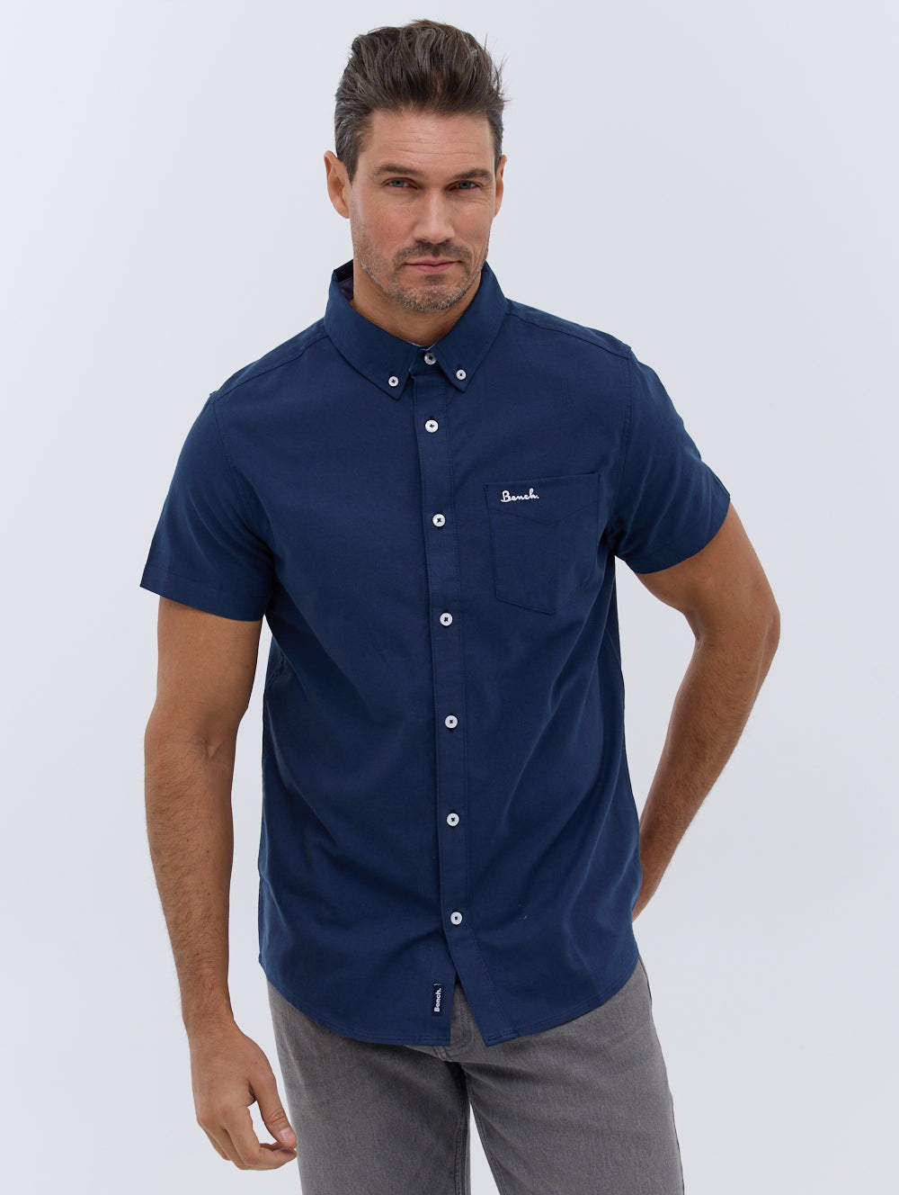 Bowdon Men's Short Sleeve Oxford Shirt - Casual Button Down Shirt for Men | Breathable Summer Work Shirt & Office Wear | Perfect for Business Casual, Outdoor Activities & Travel