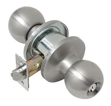 Tell Ball Entry Knob Lock - Satin Stainless Steel, Grade 2, Non-Handed - Secure Your Home or Office Doors