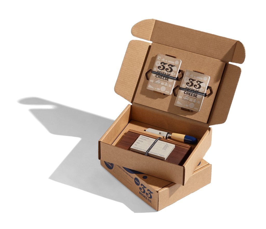 33 Books Co. Premium Cheese Tasting Gift Set - 33 Cheese Varieties with 2 Copies Each, Cheese Board, Knives & Placards | Perfect for Wine Pairings, Dinner Parties & Gourmet Gifts