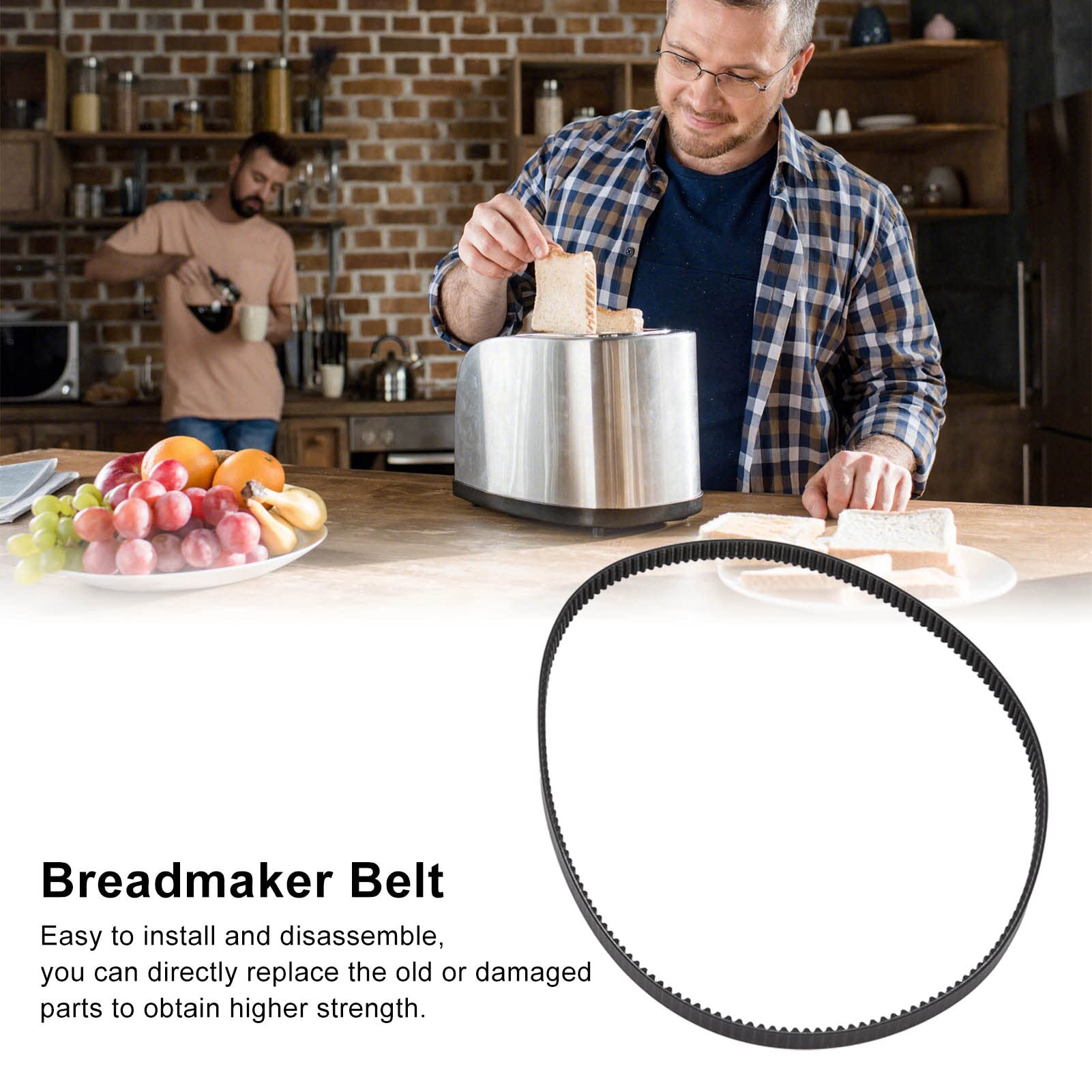Zerodis 175 Teeth Bread Machine Belt - Replacement Drive Belt for Kitchen Pro Food Processor & Bread Maker - Durable Kitchen Appliance Accessories (Perfect for Home Baking & Commercial Use)