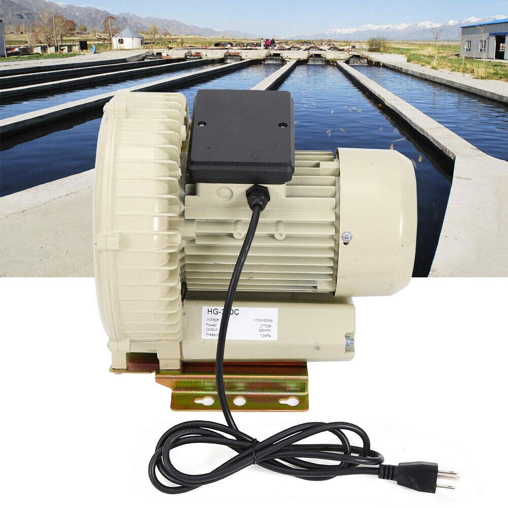 TFCFL Industrial Portable Fish Tank Air Pump 370W 60m³/h - Oxygen Blower for Aquaculture, Hydroponics, Aquariums & Outdoor Ponds | Perfect for Fish Farms, Home Aquariums and Garden Water Features