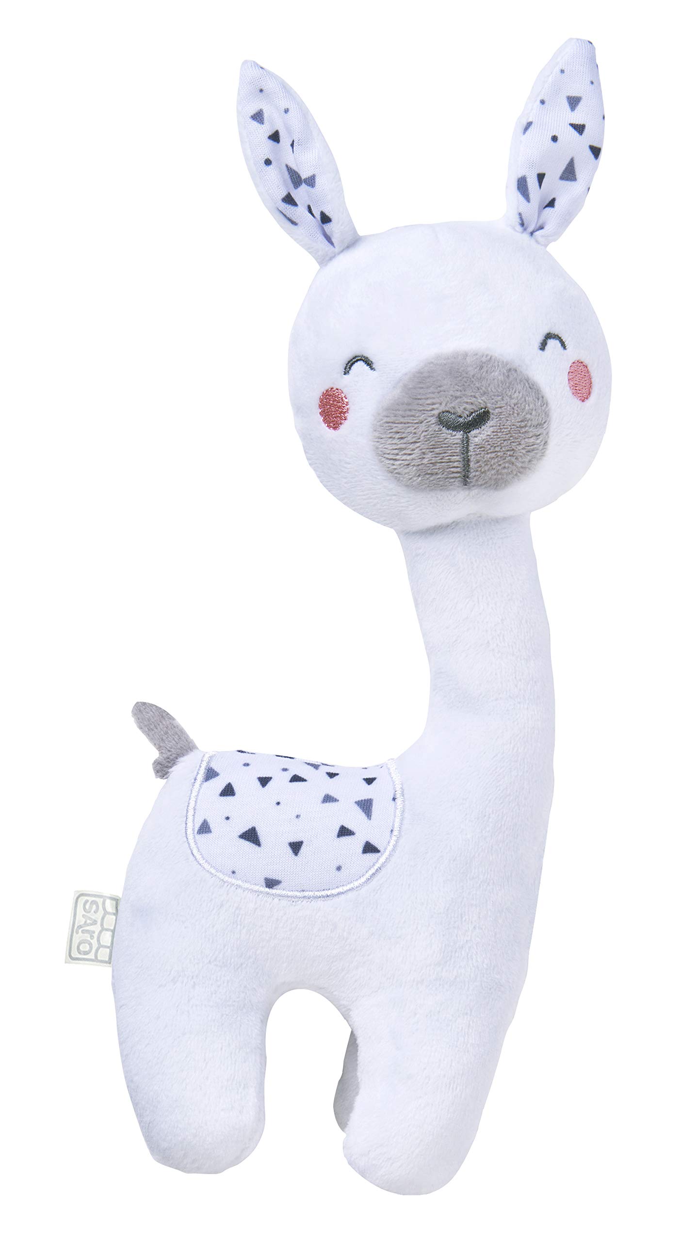Soft Plush Sensory Toy - Saro the Alpaca by Kalencom with Rattle & Crinkle Paper for Babies & Toddlers | Perfect for Soothing, Teething & Early Learning Development