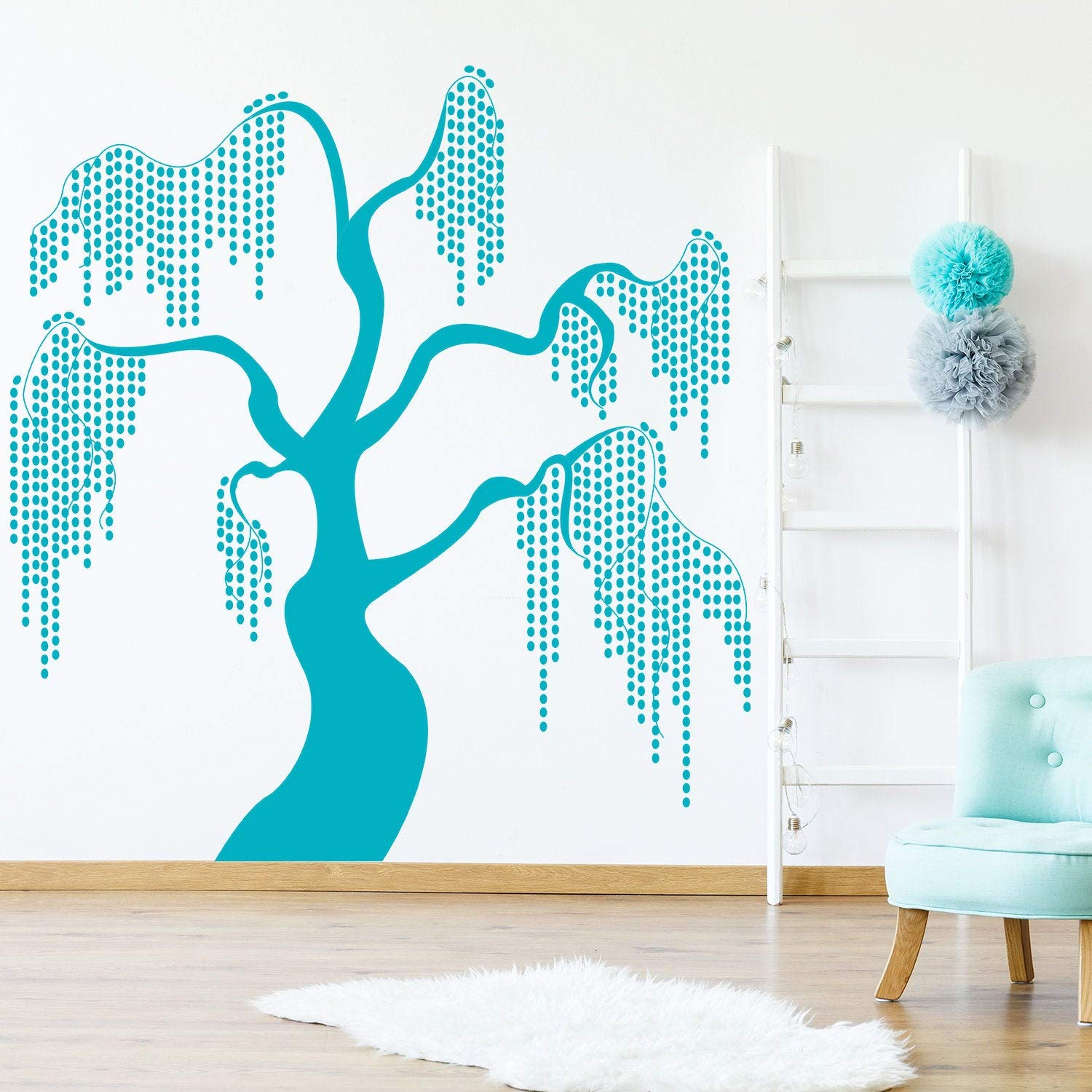 Willow Tree Wall Decal - Large Waterproof Vinyl Sticker for Nursery, Bedroom & Home Decor - Nature-Inspired Branch Art Mural for Lovely Interior Design