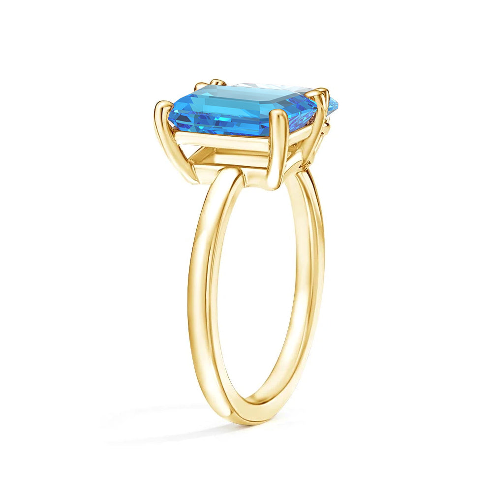 Personalized Toi et Moi Blue Topaz Birthstone Ring for Women - Custom Anniversary Jewelry Gift for Her - Perfect for Valentine's Day, Engagement & Romantic Occasions