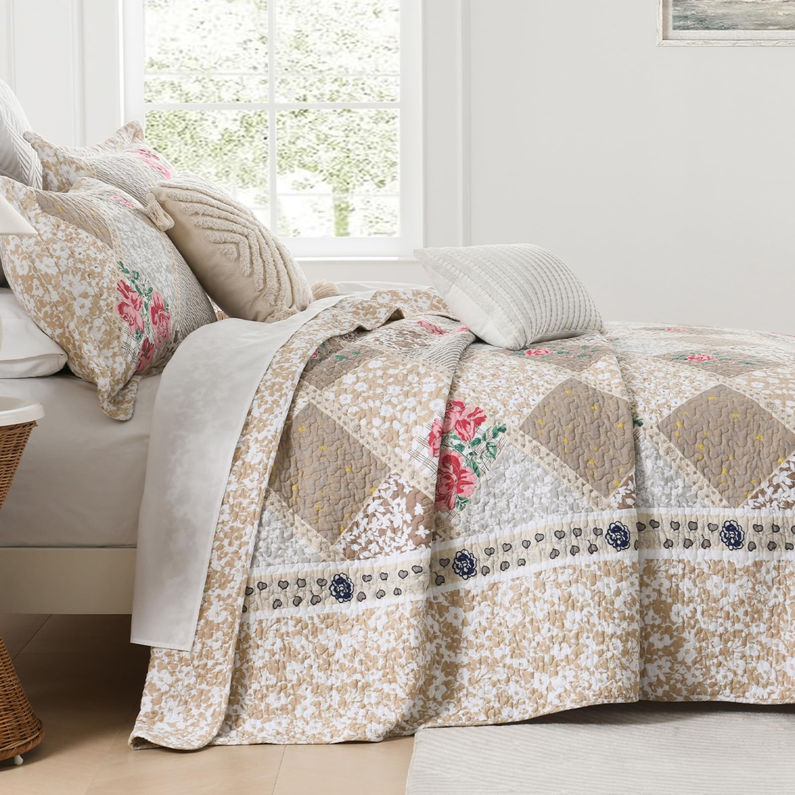 100% Cotton Oversized King Quilt Bedspread 120