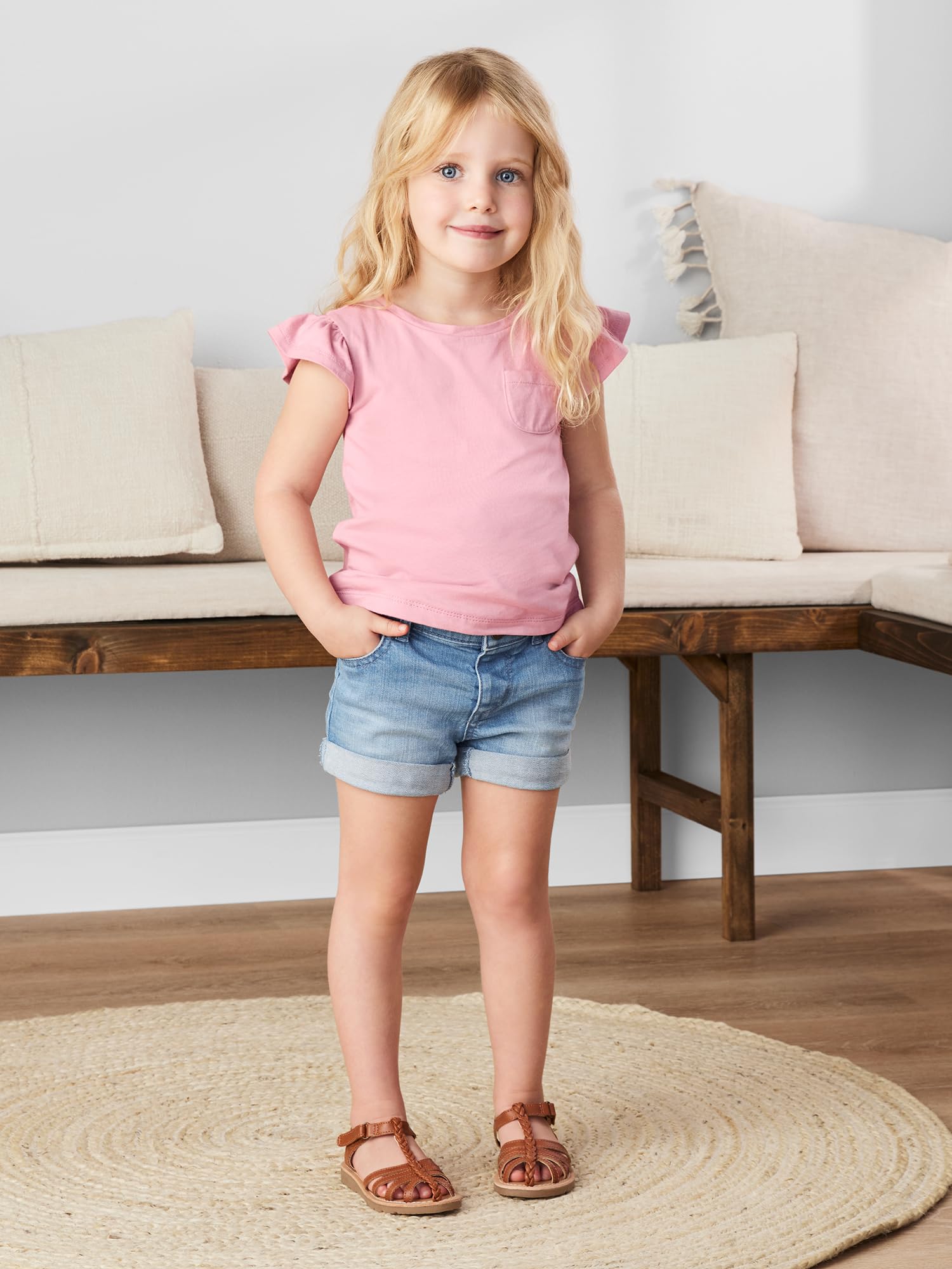 Simple Joys by Carter's Girls' Short-Sleeve Shirts & Tops - 3 Pack | Soft Cotton Casual Tees for Toddlers & Kids | Perfect for Playdates, School & Everyday Wear