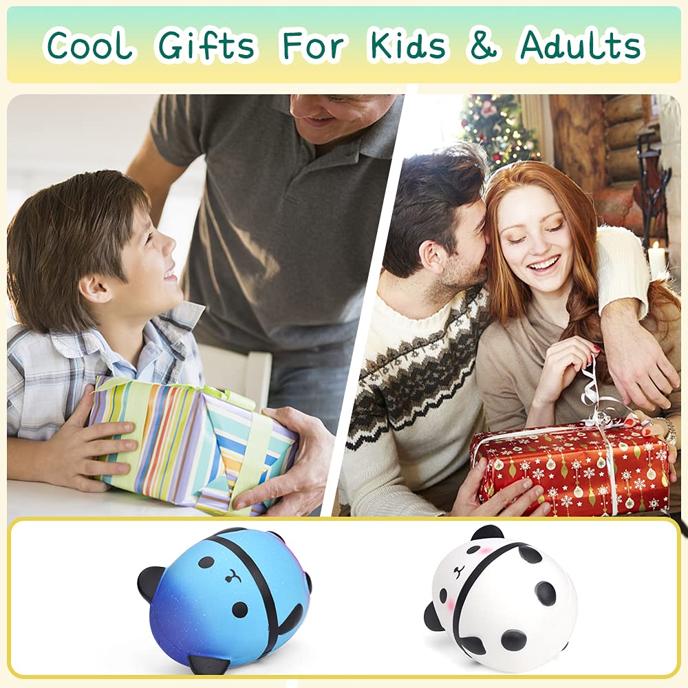Jumbo Squishy Panda Egg Fidget Toys - Galaxy Panda Slow Rising Stress Relief Scented Mochi Squishies, Soft Pop Doll for Kids & Adults, Perfect for Christmas Gifts, Party Favors, Classroom Prizes, and Sensory Play