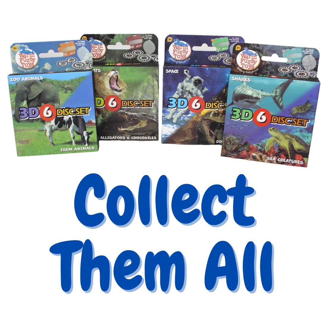 Space & Dinosaur Viewfinder Reels for Kids & Adults - 6 HD 3D Slide Reels with 42 Images | Retro Classic Toy for Family Fun, Educational Play & Nostalgic Entertainment