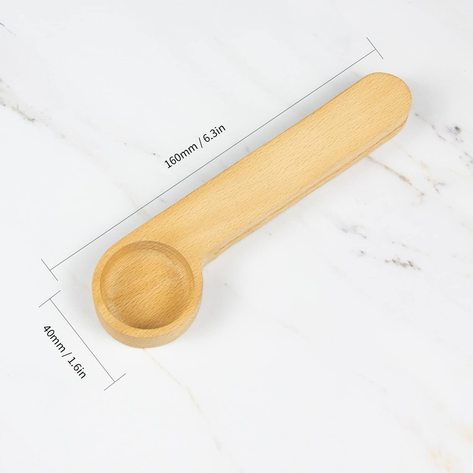 Premium Wooden Coffee Scoop & Bag Clip - 2-in-1 Tablespoon Measuring Spoon with Sealer for Coffee Beans, Espresso, Tea & Spices (12 Pack) - Perfect for Home Baristas, Kitchen Storage & Travel Use