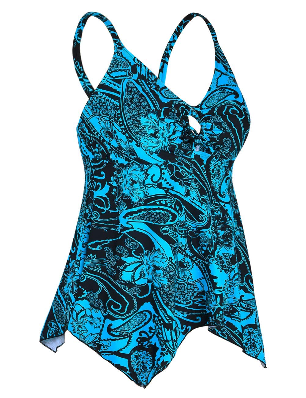 Firpearl Women's Modest Flowy Crossback Tankini Swimsuits - Plus Size Bathing Suit Top for Beach, Pool & Vacation | Comfortable & Stylish Swimwear