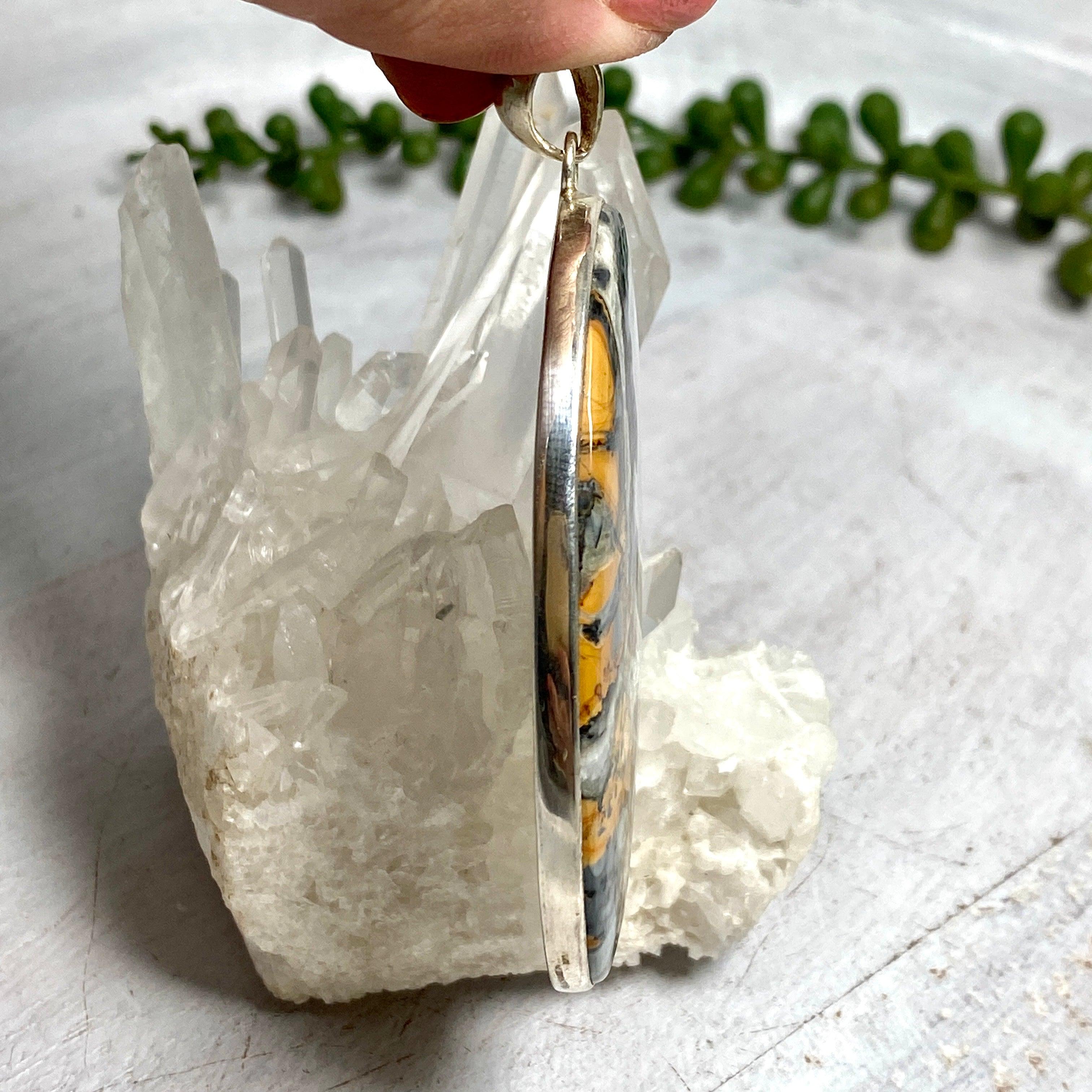 Maligano Jasper Oval Pendant Necklace KPGJ2136 - Unique Gemstone Jewelry for Women, Gift for Her, Spiritual Healing & Fashion Accessory