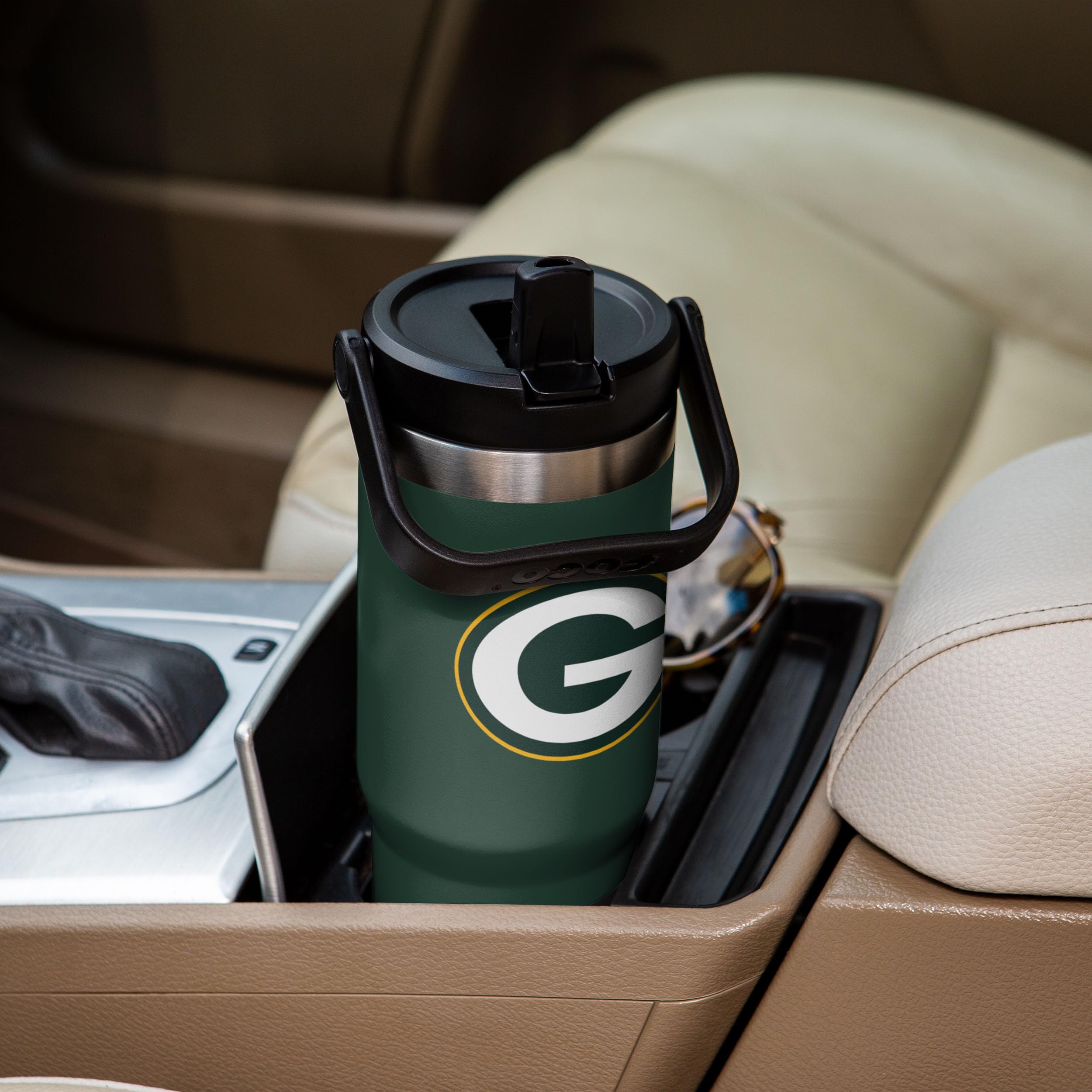 FOCO NFL Team Logo Insulated Travel Mug 30oz with Straw - Stainless Steel Tumbler for Hot & Cold Drinks - Perfect for Football Games, Office Commute & Outdoor Activities
