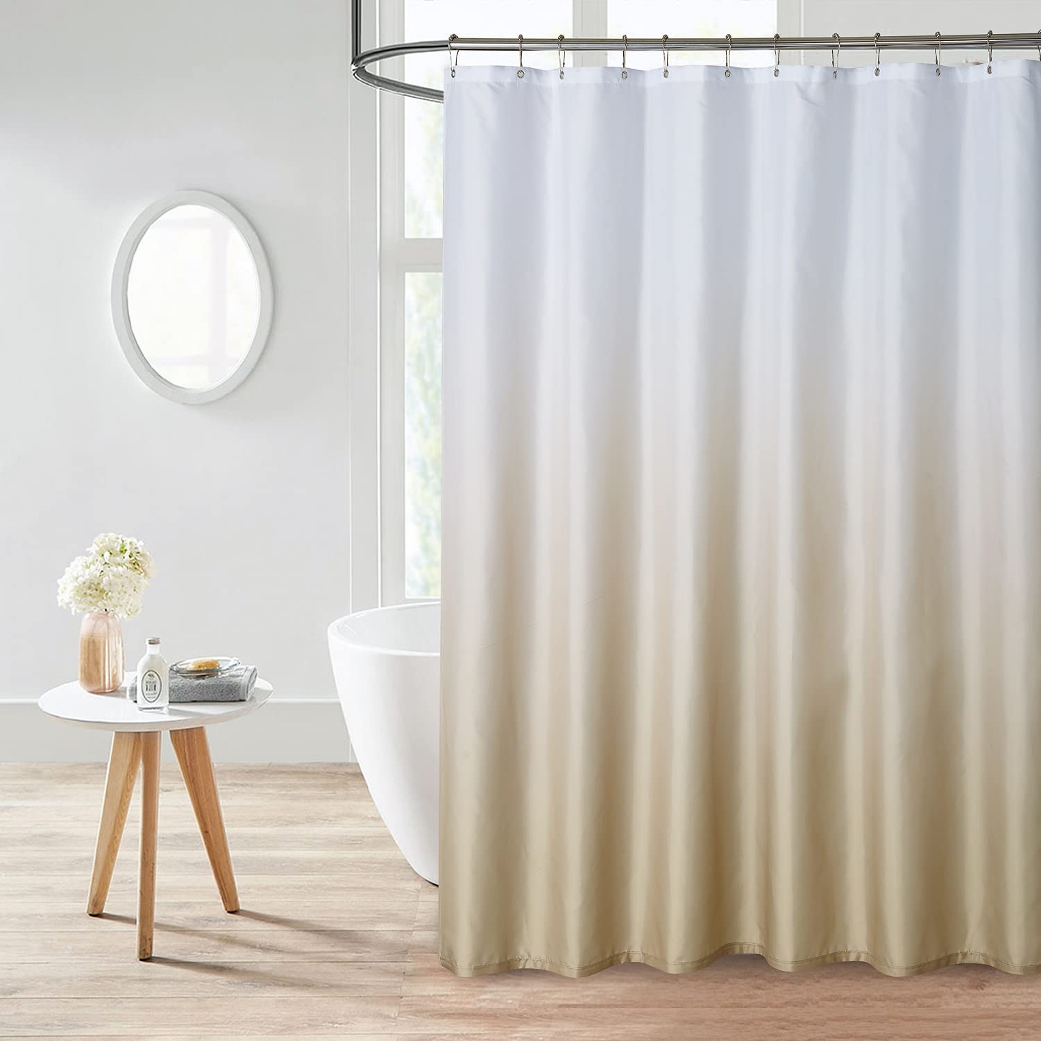 Gold Ombre Shower Curtain - Waterproof Fabric Bath Curtain 72x96