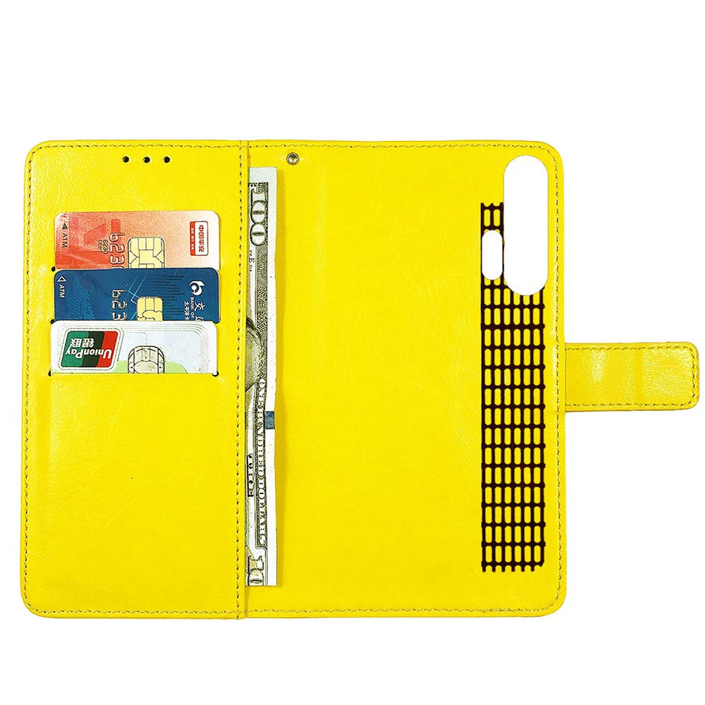 Premium Leather Flip Case for XGODY X30 - Wallet & Card Slot - Yellow
