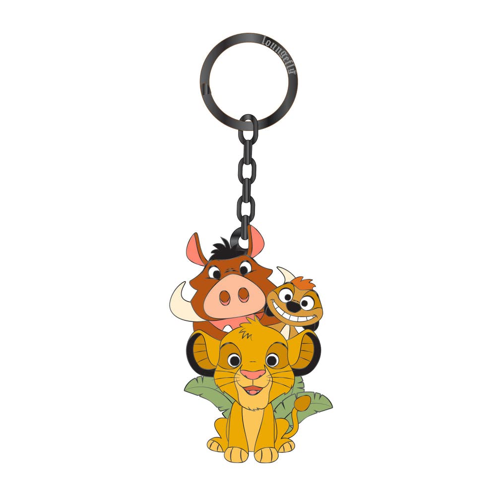Disney Lion King Trio Enamel Keychain - Simba, Timon & Pumbaa - Loungefly Collectible Accessory for Bags, Backpacks & Keys | Perfect for Disney Fans & Gift Giving