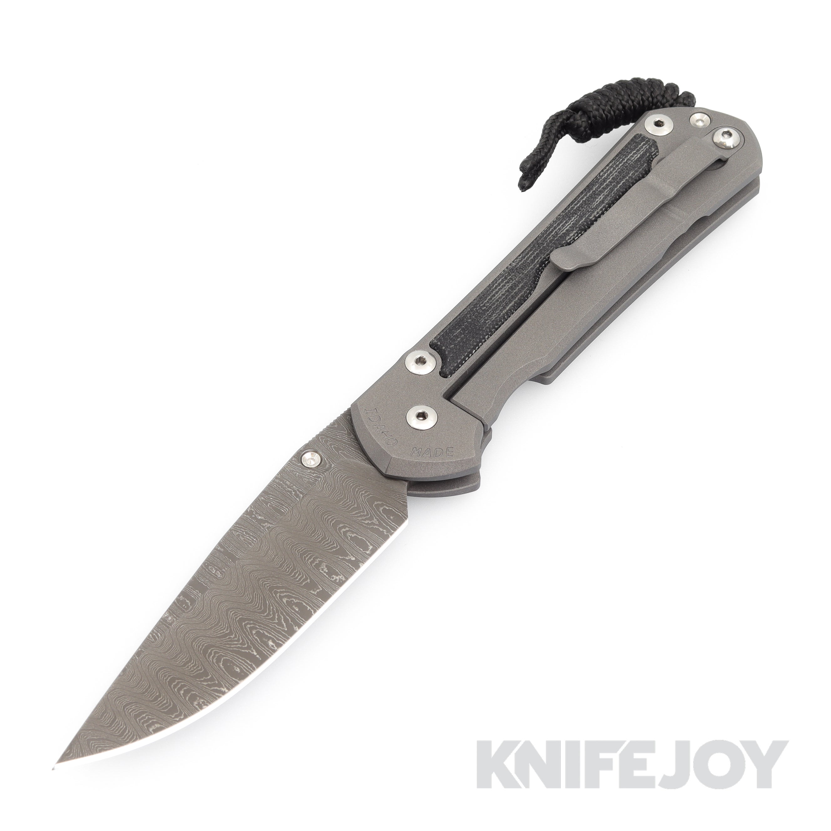 Chris Reeve Knives LEFT HAND Large Sebenza 31 Drop Point Ladder Damascus Folding Pocket Knife with Black Micarta Inlay - Perfect for EDC, Outdoor Adventures & Collectors