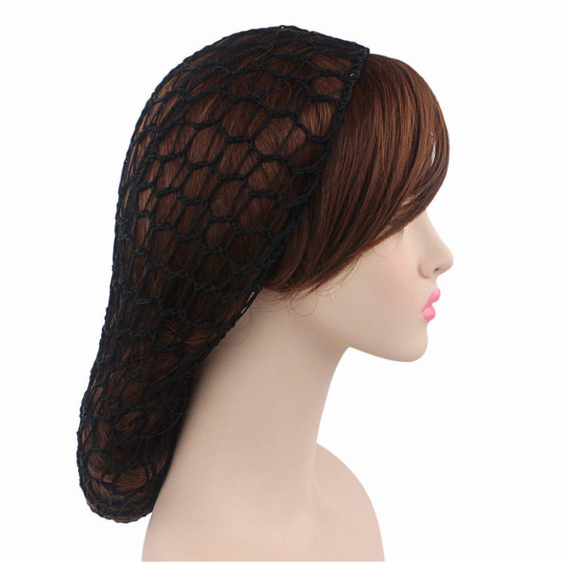 Qianmome Women's Soft Rayon Snood Hat - Crocheted Hair Net Cap in Mix Colors for Church, Work & Everyday Wear