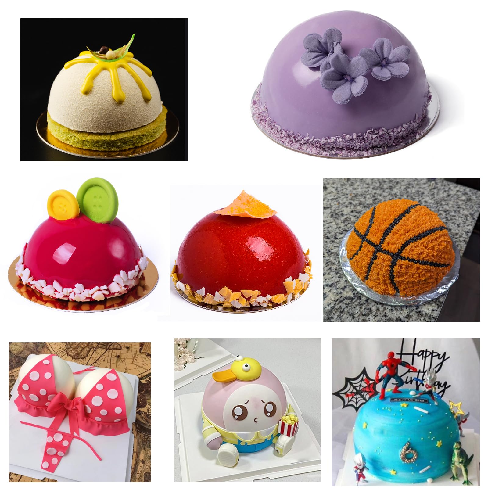 6 Inch Dome Cake Pan - Football & Soccer Hemisphere Cake Mold, Nonstick Aluminum Alloy Baking Tool for DIY 3D Sports Themed Cakes | Perfect for Birthday Parties, Baby Showers & Game Day Celebrations