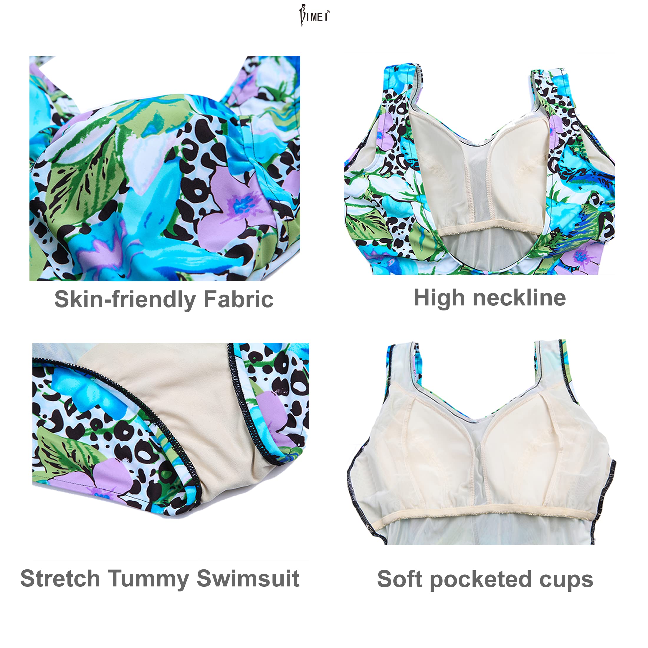 BIMEI Mastectomy Swimsuit for Women - Post-Surgery One-Piece Swimwear with Hidden Pocket for Silicone Breast Forms | Comfortable Beach & Pool Wear for Breast Cancer Survivors