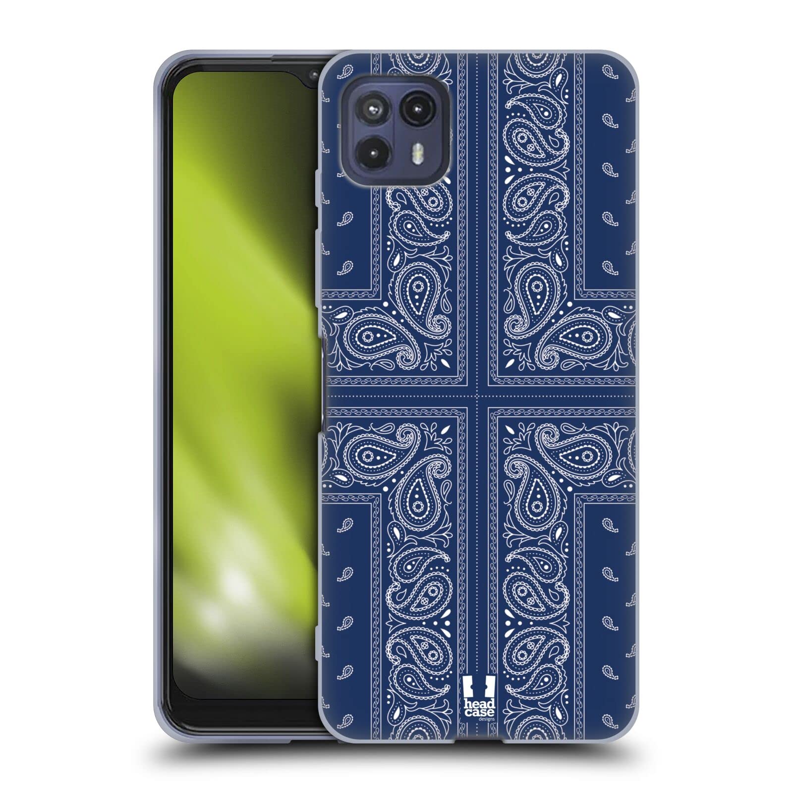 Motorola Moto G50 5G Case - Head Case Designs Cross Blue Classic Paisley Bandana Soft Gel Cover for Everyday Protection & Style