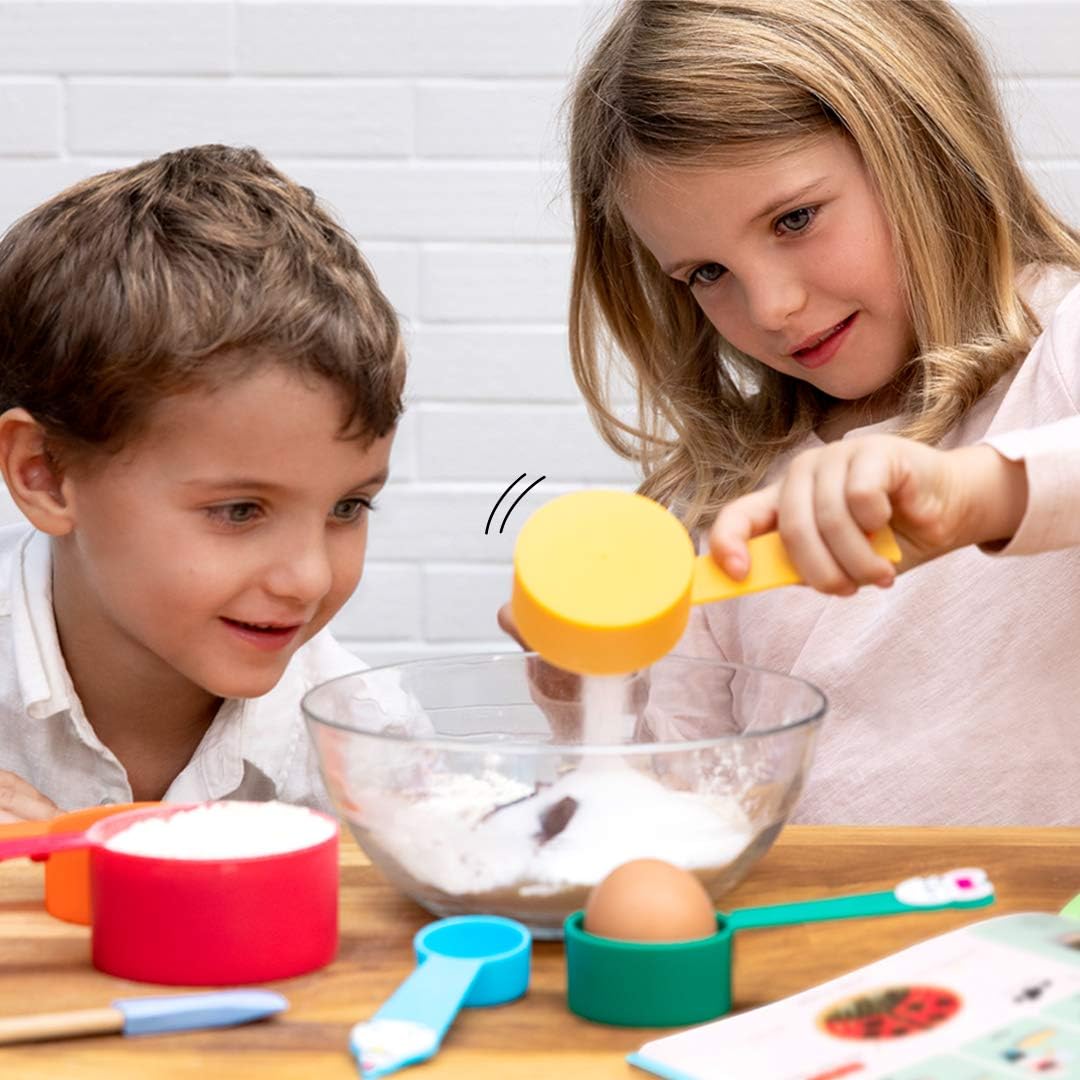 Chefclub Kids Measuring Cups Set - Fun & Educational Kitchen Tools for Baking & Cooking - Perfect for Kids Learning Measurements & Recipes