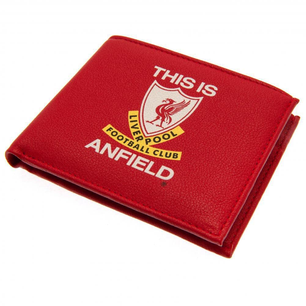 Liverpool FC Anfield Genuine Leather Wallet for Men - Red Soccer Gift for Football Fans - Perfect for Match Days & Travel