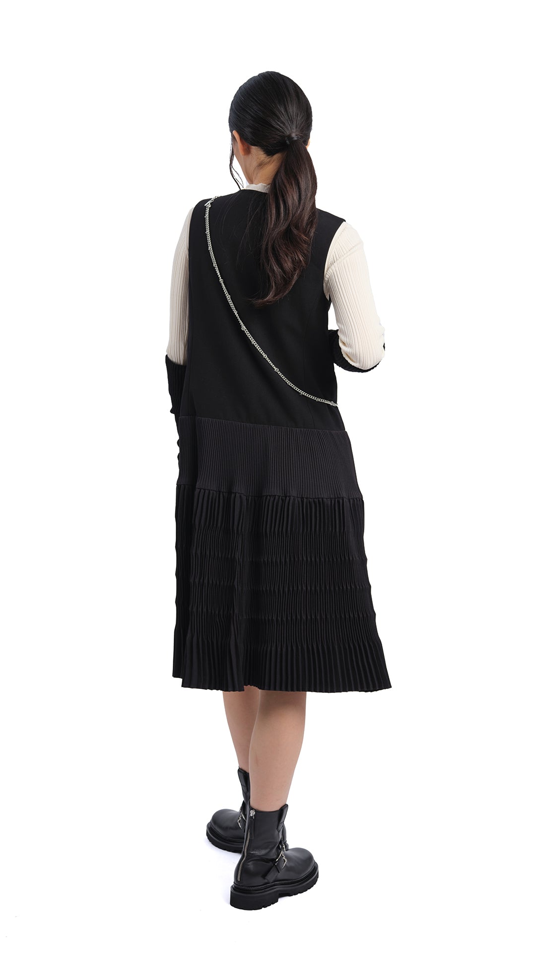 Elegant Olive Green Pleated Midi Dress for Women - Perfect for Office, Party & Special Occasions