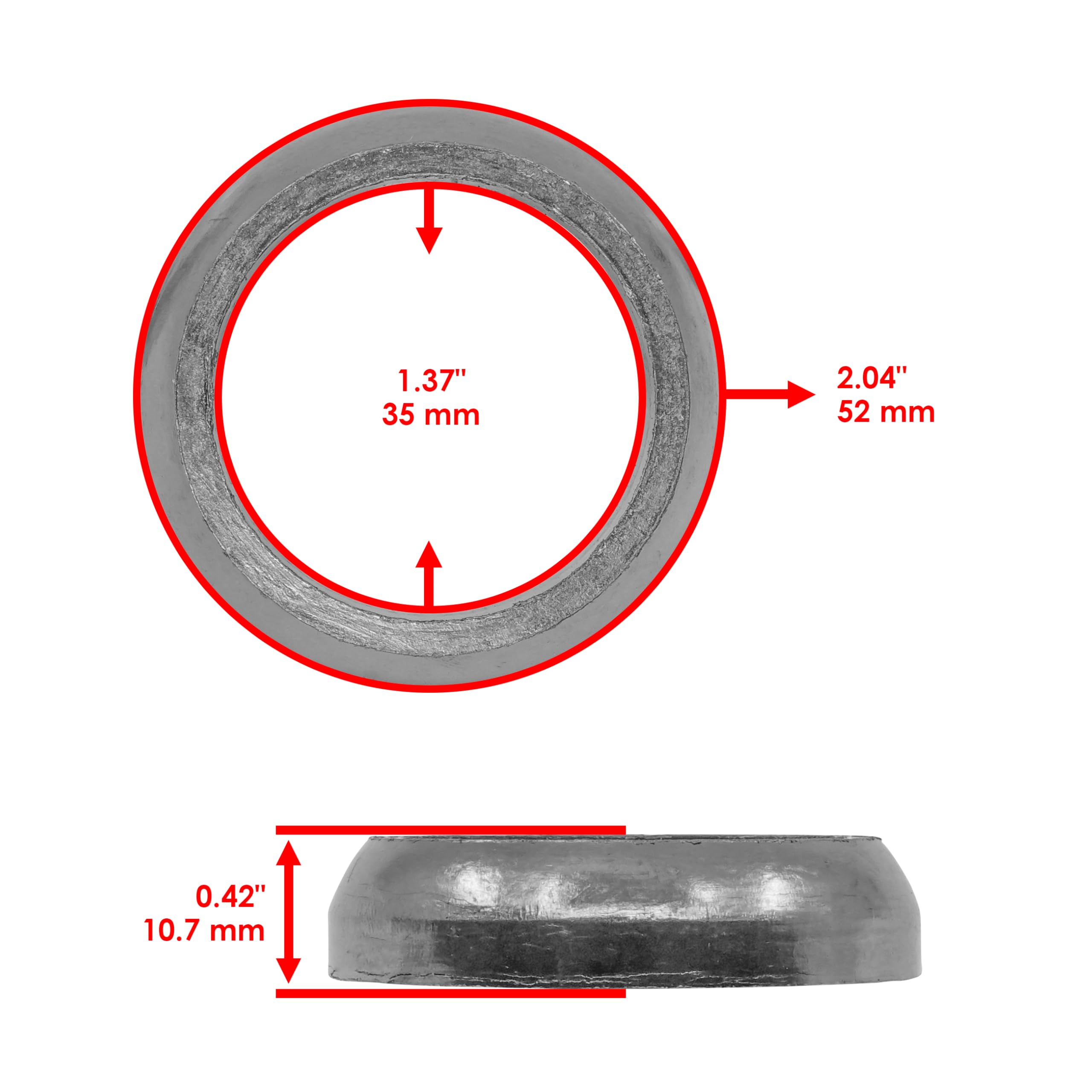 Caltric Exhaust Muffler Donut Gasket Seal Replacement for Arctic Cat 400 4X4 ATV (2004-2008, 2010, 2011, 2013-2014 Models) - Durable Engine Repair Part for Off-Road Adventure & Trail Riding