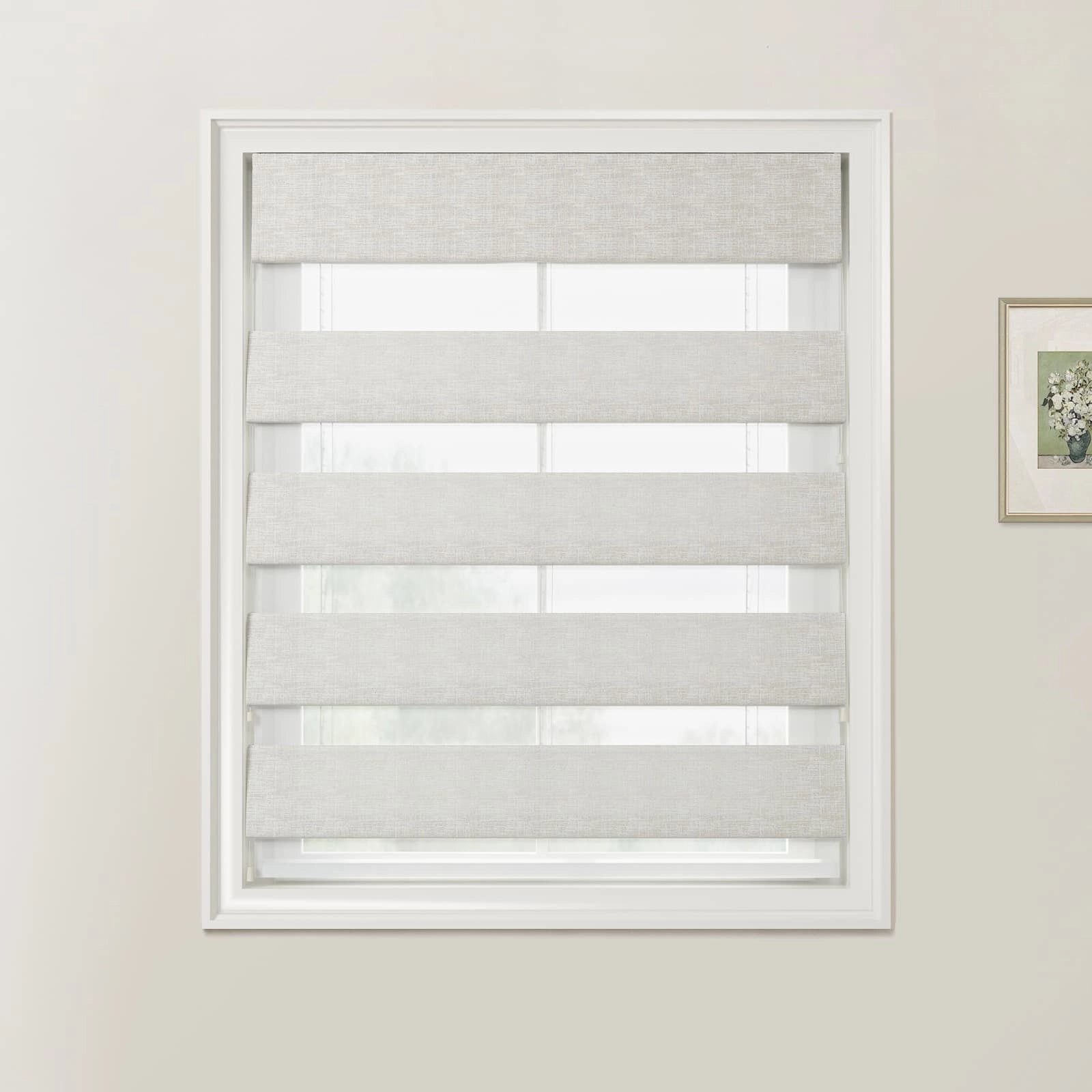 Custom Zebra Roman Blind Cord Lift - Blackout Window Shades for Home & Office - Easy Installation & Light Control