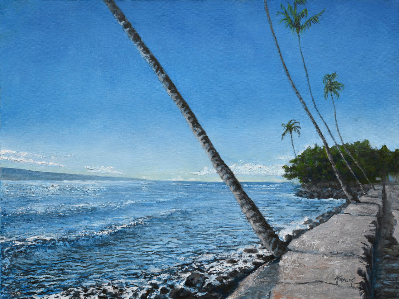Brandon Kralik Lahaina Seawart Art Print - Hawaiian Coastal Wall Decor for Living Room, Bedroom & Office | Beach House Decor, Tropical Home Accent