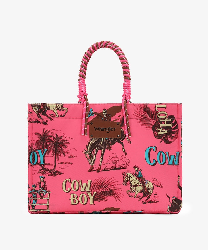 Wrangler Cowboy Print Tote Bag - Stylish Western Design for Women & Men - Perfect for Shopping, Travel & Outdoor Adventures