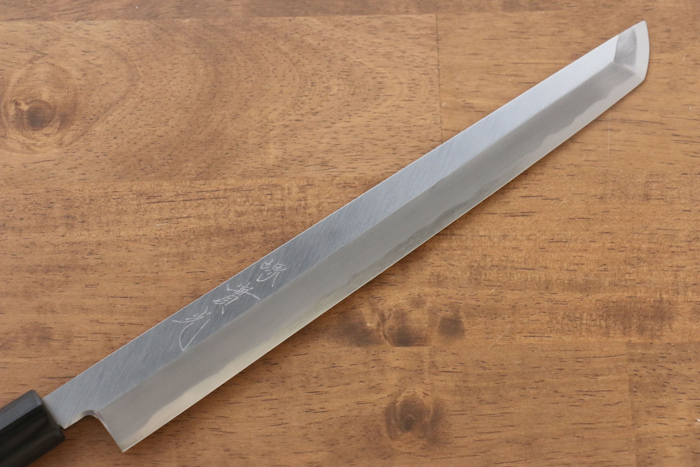 Premium Jikko White Steel No.2 Sakimaru Yanagiba 270mm - Japanese Sushi Knife with Ebony Handle - Perfect for Sushi Chefs & Professional Kitchen Use