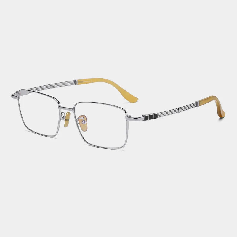 Black Titanium Square Eyeglasses for Men & Women - Lightweight Full Rim Frame (Model 80115) | Perfect for Reading, Work & Fashion Accessories