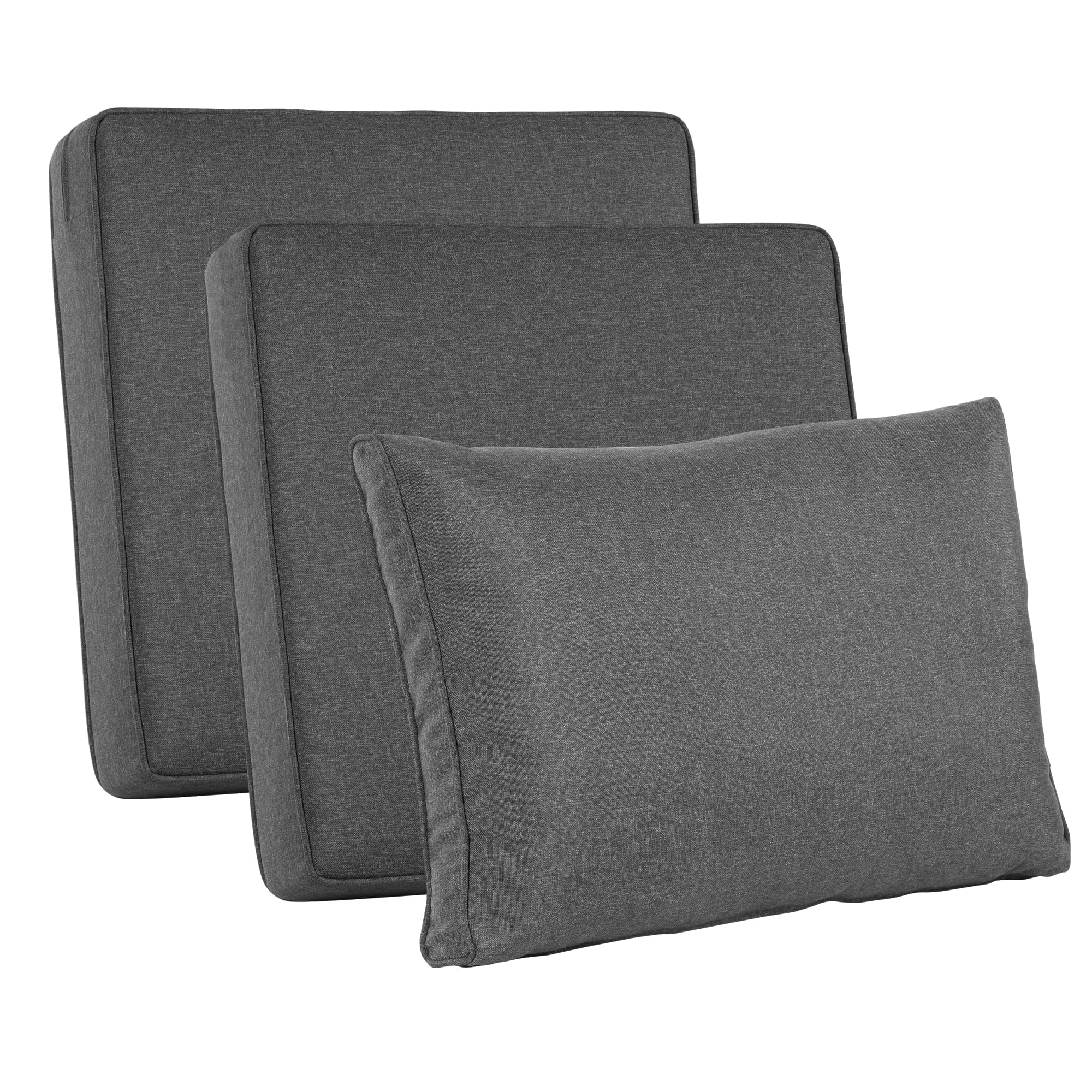 Waterproof Outdoor Cushion Covers - 8 Pack Black Patio Furniture Covers with Zipper for Sofa, Couch & Ottoman - Durable All-Weather Protection for Backyard, Deck & Poolside Use