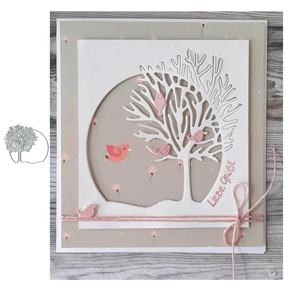 Tree Circle Frame Cutting Die Set for DIY Scrapbooking, Card Making, and Embossing - Perfect for Handmade Greeting Cards, Photo Albums, and Paper Craft Projects