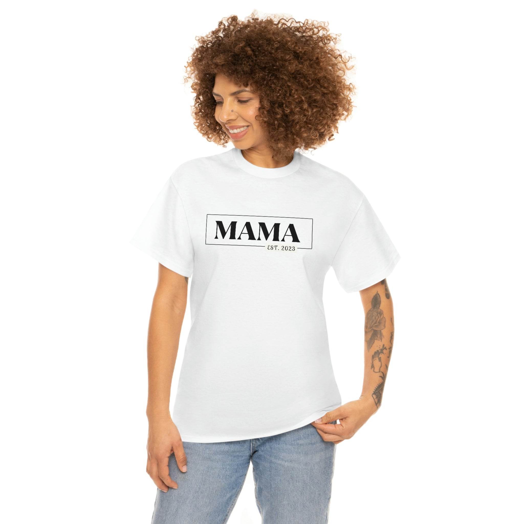 Custom Mama Est. Personalized T-Shirt - Best Mother's Day Gift for Mom - Perfect for Family Reunions, Birthday Celebrations & Special Occasions