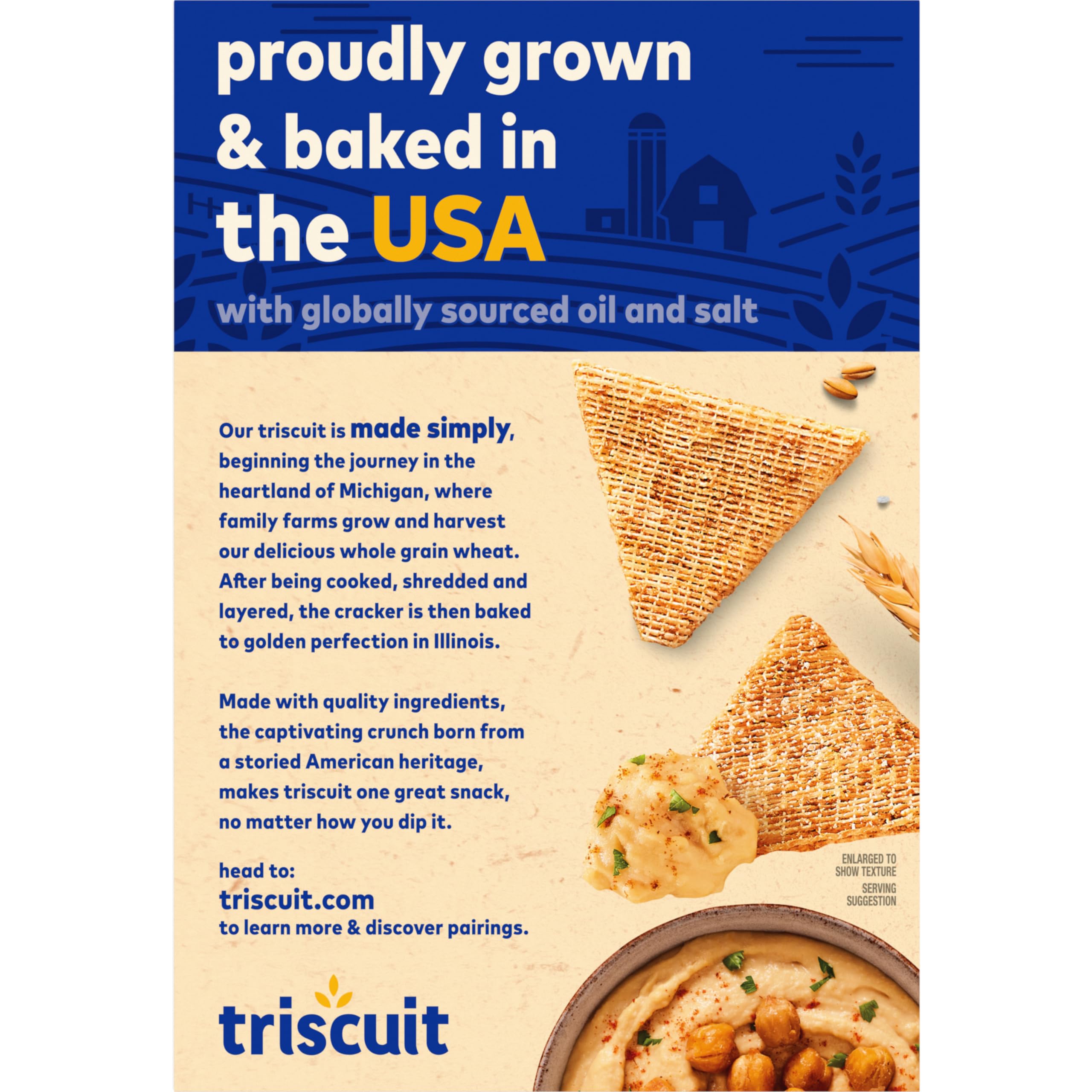Organic Whole Grain Wheat Crackers | Triscuit Original Vegan Snacks | Gluten-Free Healthy Lunch Box Snacks for Kids & Adults | Perfect for Office, School & Picnics | 6-Pack (6.5 oz Each)