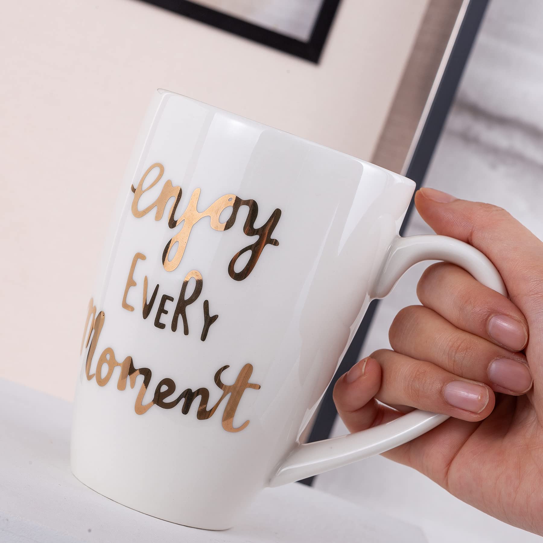 Premium Porcelain Tea Cup with Infuser & Lid - Ceramic Tea Strainer Mug for Tea, Coffee or Milk - Perfect for Women, Office Use, Home & Gifts - Elegant White - Ideal for Relaxation, Work Breaks & Thoughtful Gifting