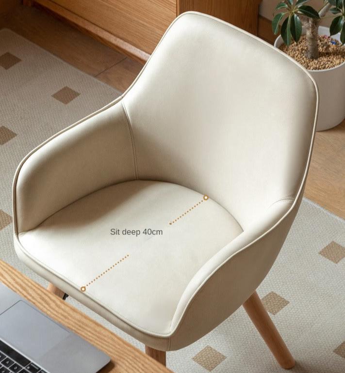 Premium Beech Solid Wood Modern Fabric Soft Back Chair - Ergonomic Office & Home Dining Comfort