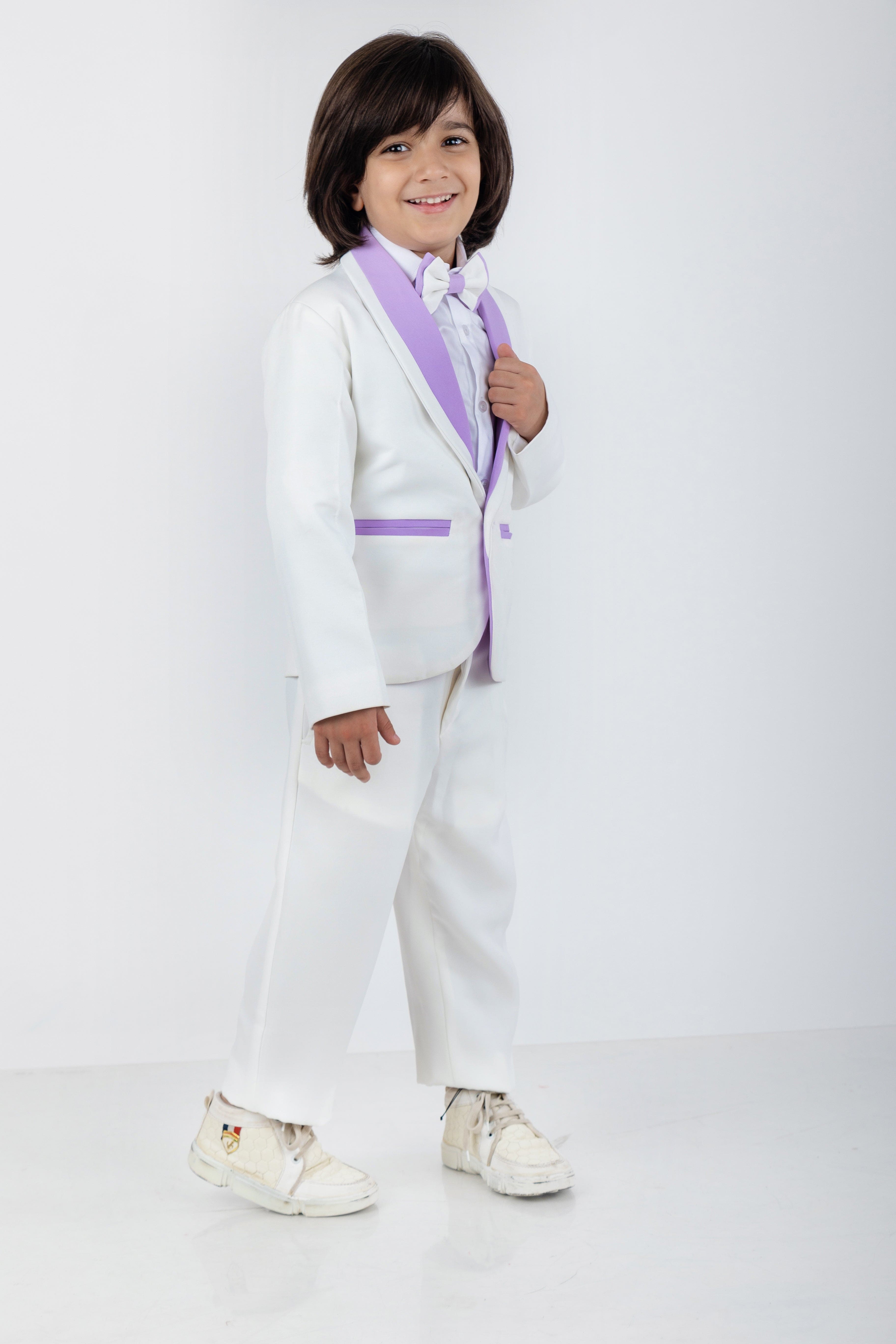 Stylish Boys Coat Pant Shirt & Bow Tie Set - Formal Outfit for Weddings, Parties & Special Occasions | Pre-Order Now