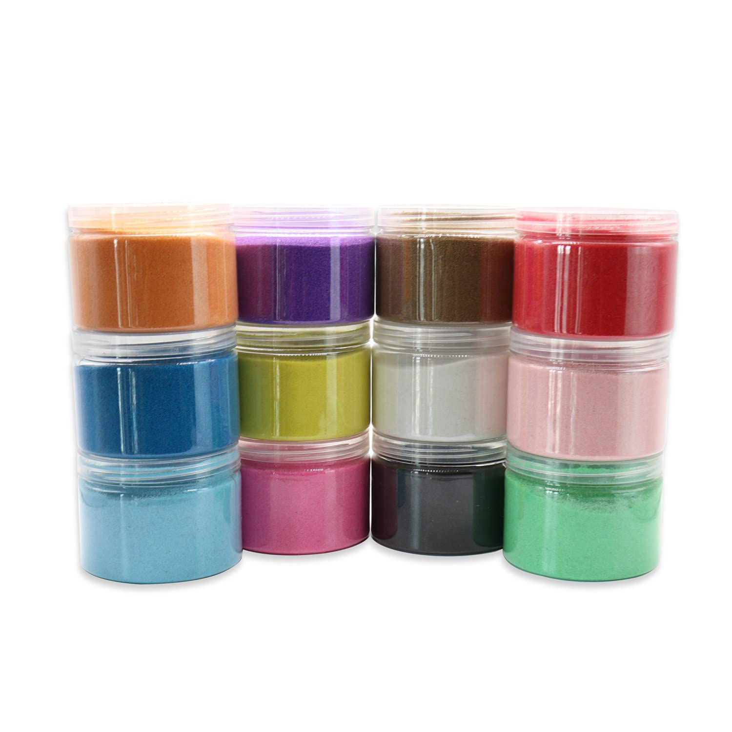 Vibrant Non-Toxic Colored Sand - 18.75 lbs Bulk Pack (12 Jars x 25 oz) for Kids Arts & Crafts, Wedding Unity Ceremony, Baby Showers, Sand Art Bottles & DIY Projects - Perfect for Classroom Activities, Sensory Play & Creative Decorations