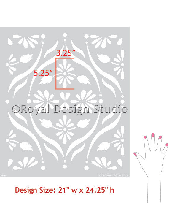 Chloe Floral Trellis Wall Stencil - Reusable DIY Painting Template for Home Decor, Nursery, Bedroom & Living Room Wall Art Projects
