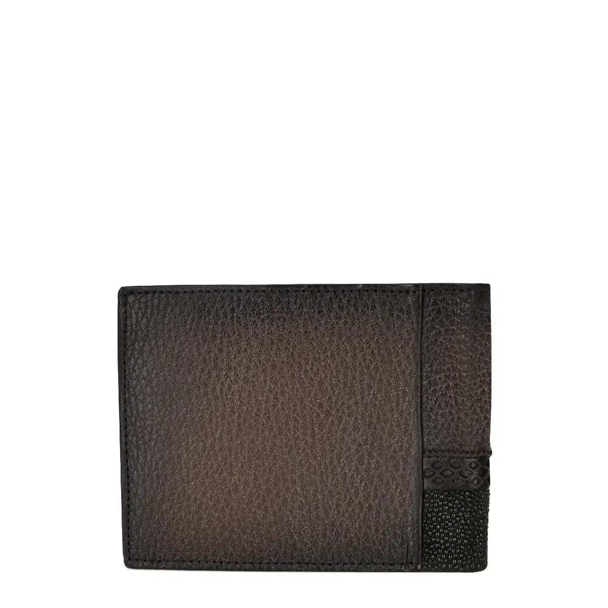 Premium Men's Bi-Fold Wallet - Genuine Stingray & Deer Leather - Black Fashion Design - BC012MA - Perfect for Everyday Use, Business & Travel