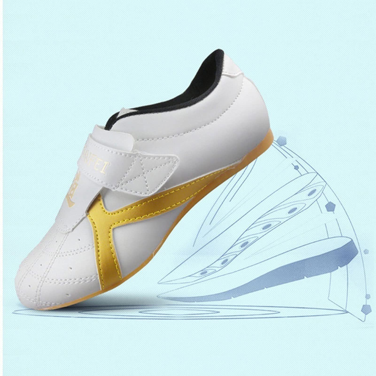 Lightweight Taekwondo Shoes for Men & Women - Breathable Martial Arts Shoes for Boxing, Kung Fu & Taichi - White Training Shoes (Size 39 EU) - Perfect for Dojo Practice, Competition & Fitness Training